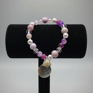Elegant Pink and Purple Beaded Bracelet